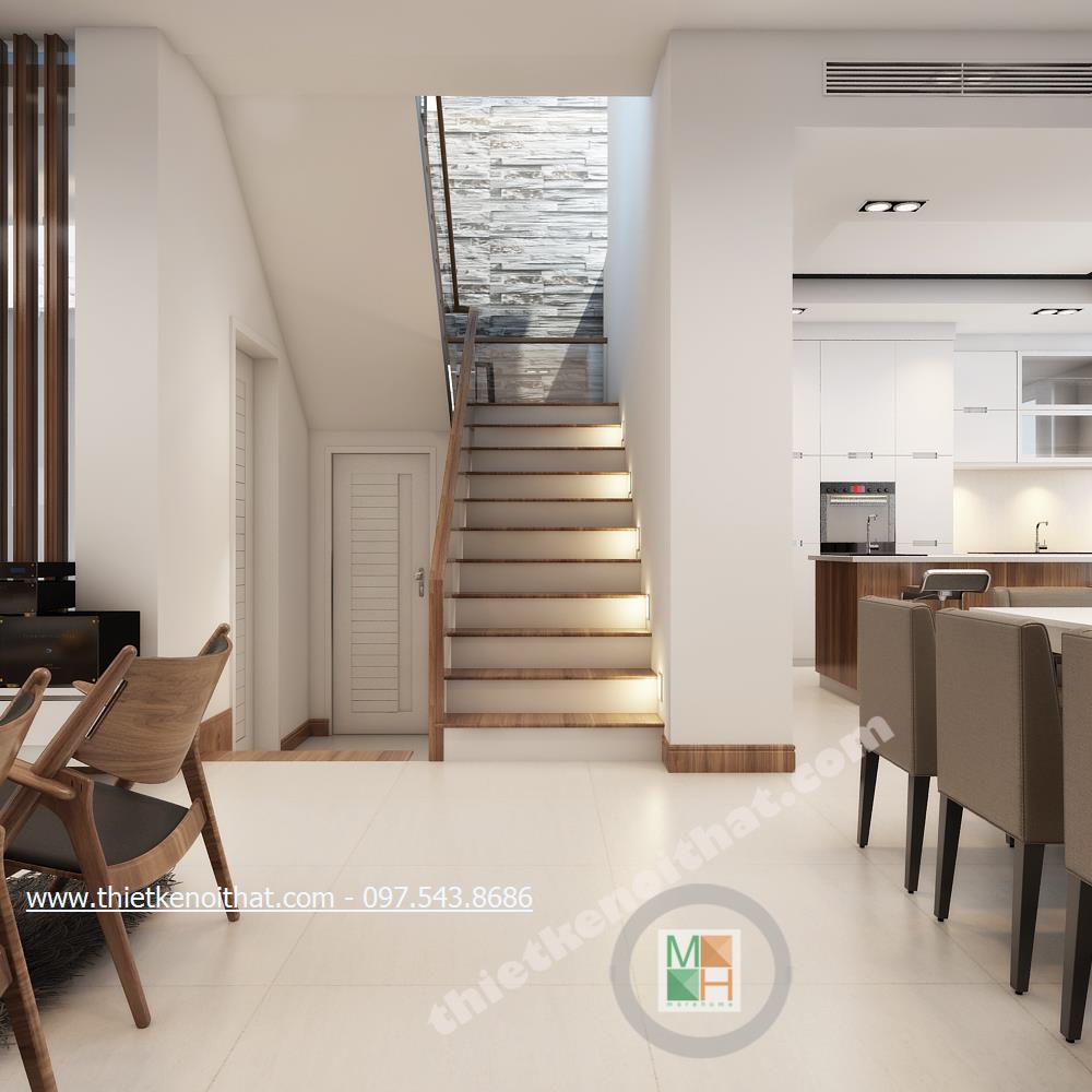 Cầu thang gỗ công nghiệp Morehome Cầu thang gỗ công nghiệp Morehome