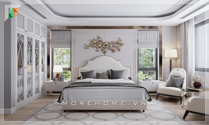 của bạn
Giường ngủ cao cấp với thiết kế bọc nỉ viền vàng đầu giường có kiểu dáng uốn lượn sẽ góp phần tạo nên nét sang trọng, cao cấp cho không gian phòng ngủ của bạn.
